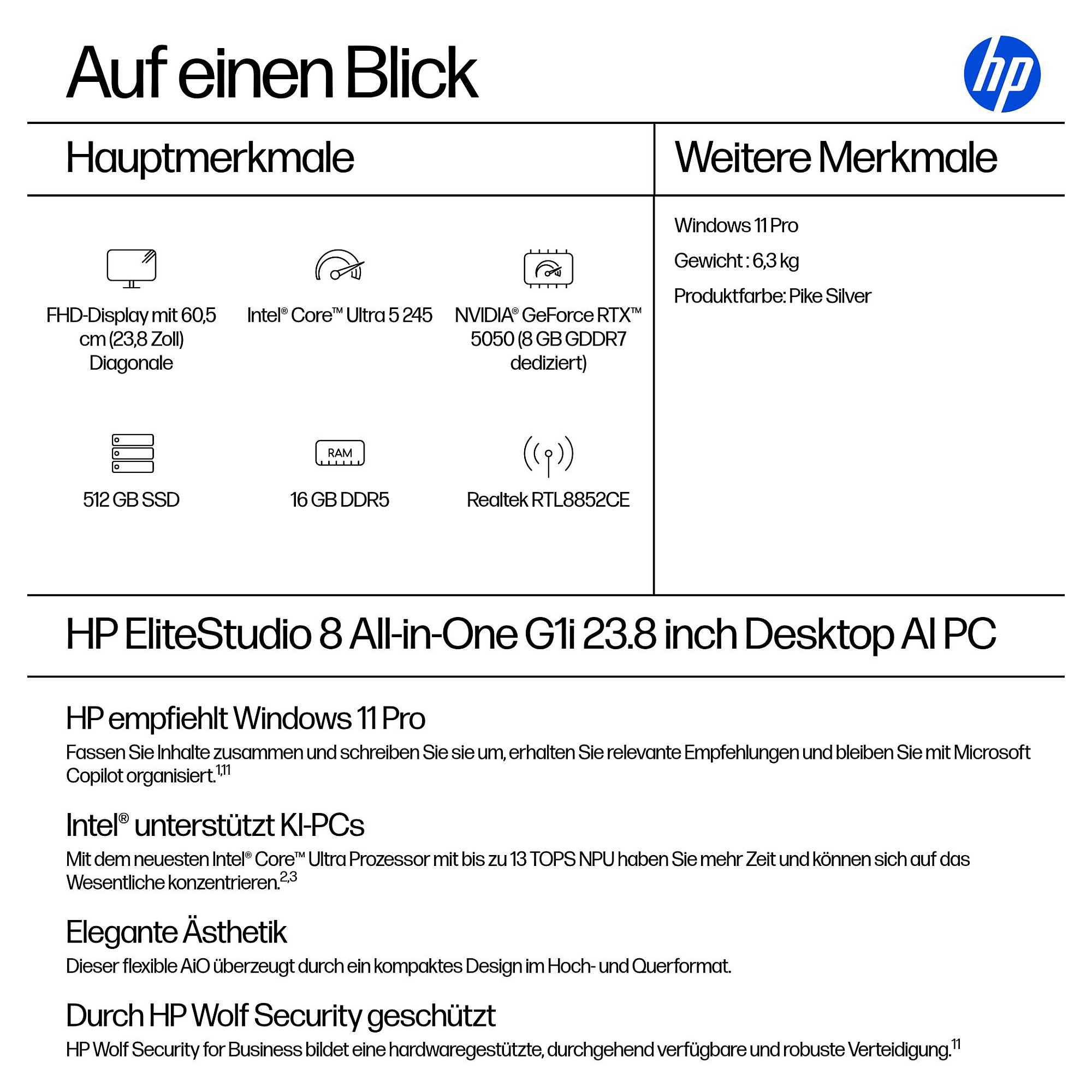 Računalo HP Elite Studio 8 AiO Intel Core Ultra 5 245 (60,45 cm, FHD, 16GB RAM, 512GB SSD, Windows 11 Pro, njemačka tipkovnica) – internacionalna non HR tipkovnica-20