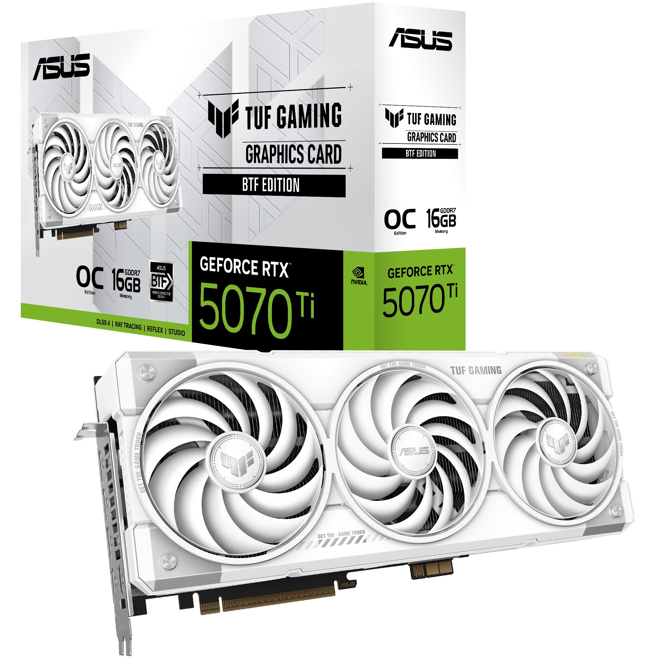 Grafička kartica ASUS RTX 5070 TI 16GB TUF Gaming BTF OC 3 Fan white-2