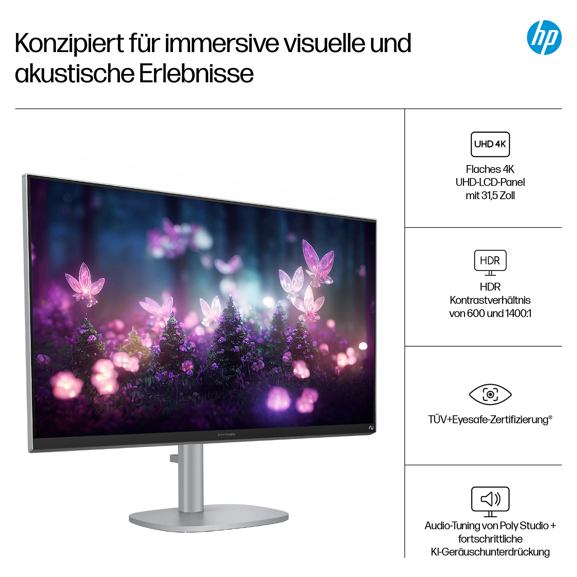 Laptop HP OmniStudio X 32" UHD IPS All-in-One Core Ultra 7 258V (32GB RAM, 2TB SSD, Windows 11)-13