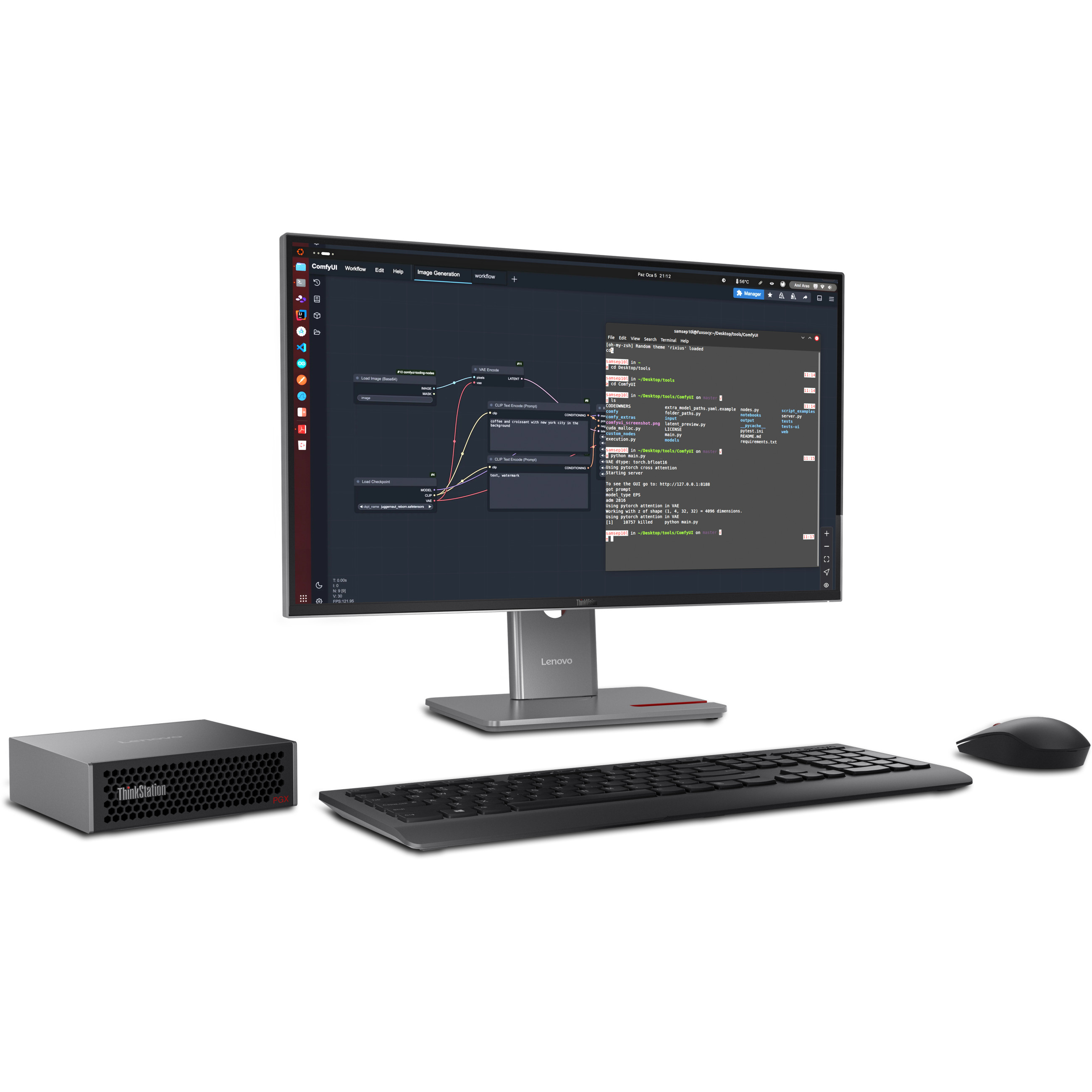 Mini PC LENOVO ThinkStation PGX (128 GB LPDDR5x, 4 TB SSD, NVIDIA DGX OS, crna)-9