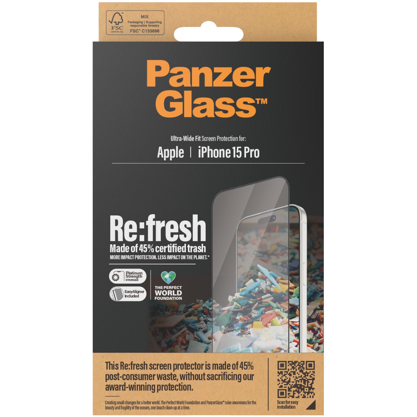 Zaštita ekrana PANZER GLASS iPhone 15 Pro Refresh UWF s Alignerom-1