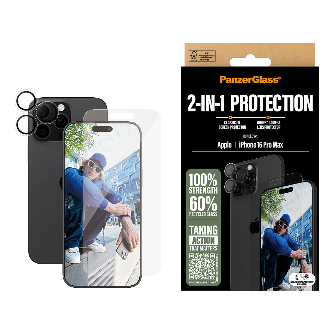 Zaštitni komplet PANZER GLASS za iPhone 16 Pro Max (ClearCase & Screen Protector)-1