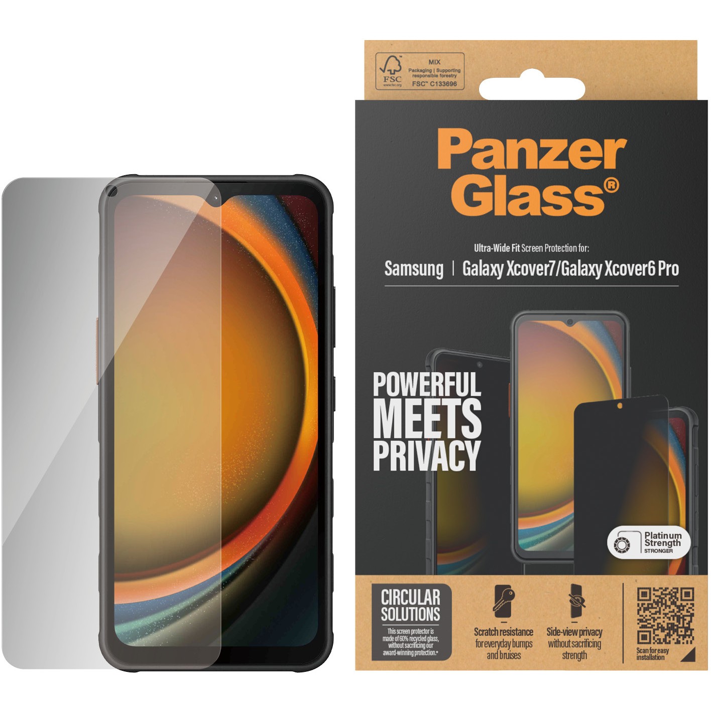 Zaštita ekrana PANZER GLASS Privacy Galaxy Xcover7 Xcover6 Pro UWF-1