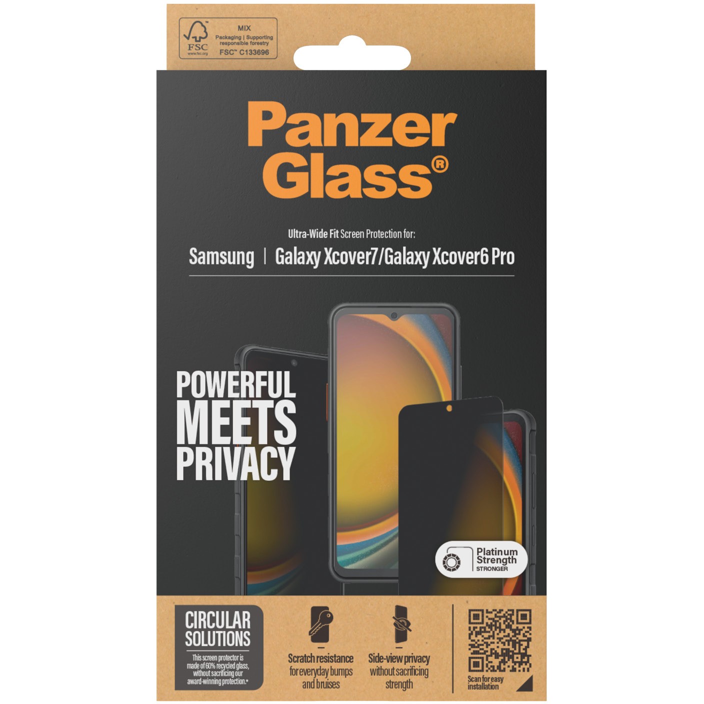 Zaštita ekrana PANZER GLASS Privacy Galaxy Xcover7 Xcover6 Pro UWF-2