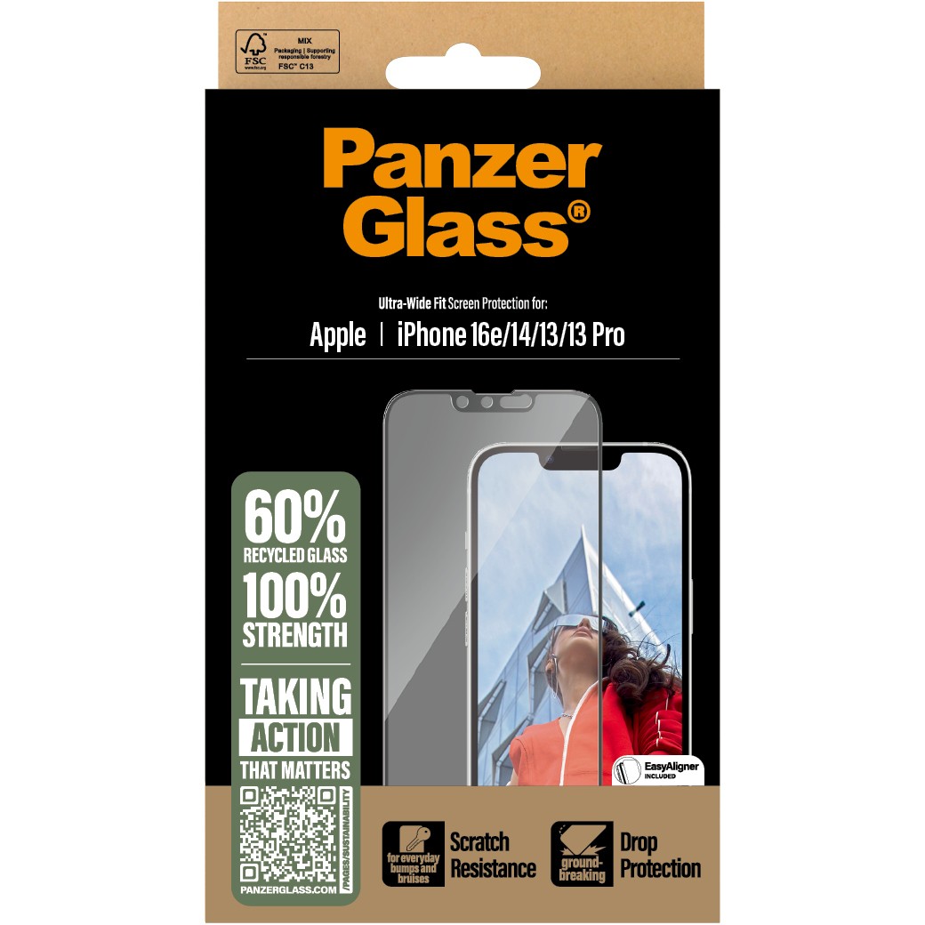Zaštita ekrana PANZER GLASS UWF iPhone 16e, 14, 13, 13 Pro-2