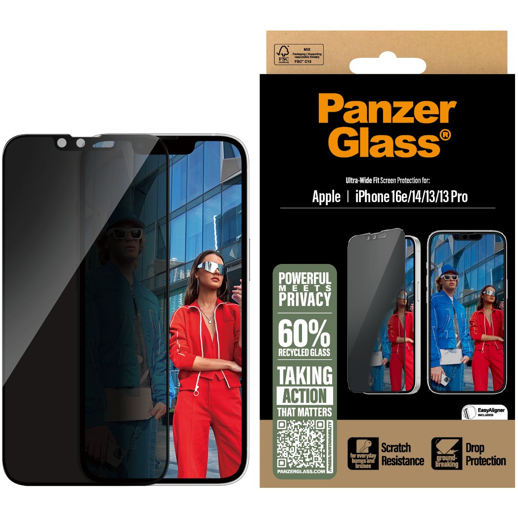 Zaštita ekrana PANZER GLASS Privacy UWF iPhone 16e 14 13 13 Pro-1