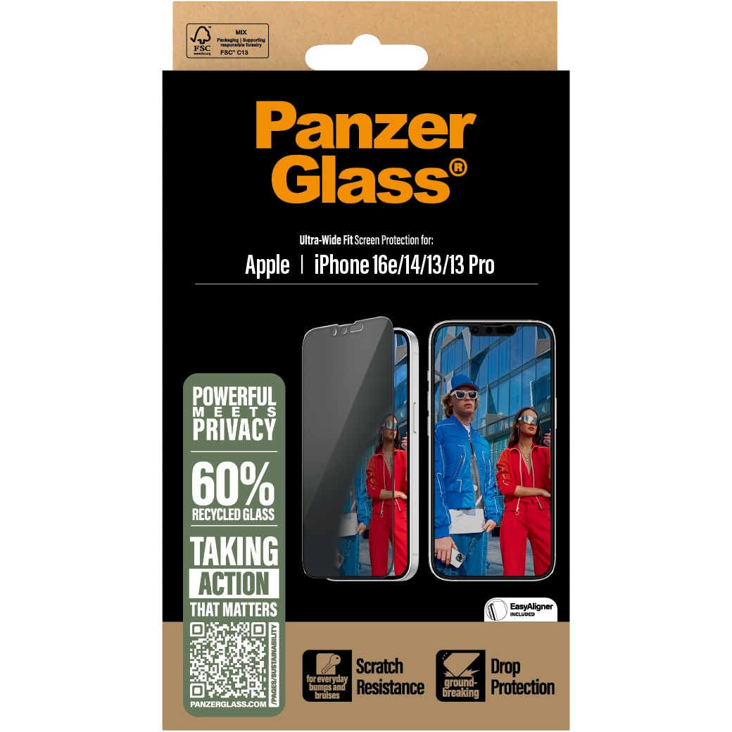 Zaštita ekrana PANZER GLASS Privacy UWF iPhone 16e 14 13 13 Pro-2