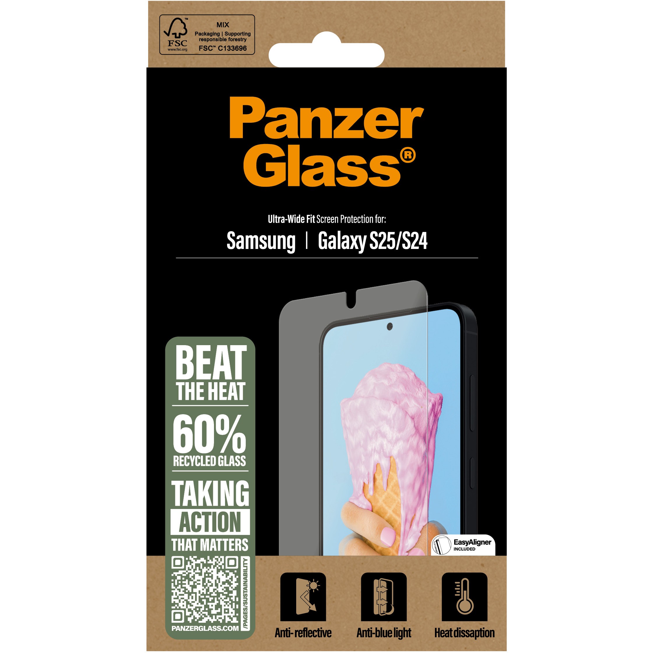 Zaštitnik ekrana PANZER GLASS All-in-One za Samsung Galaxy S25-2