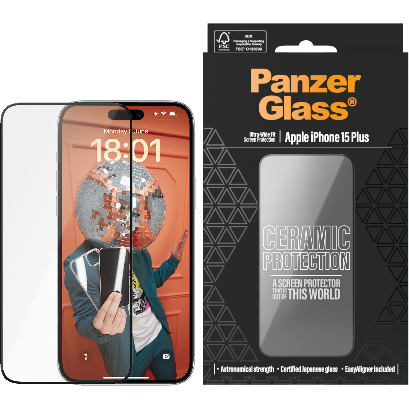 Zaštita za ekran PANZER GLASS Ceramic Protection f. iPhone 15 Plus Ultra-Wide F.-1