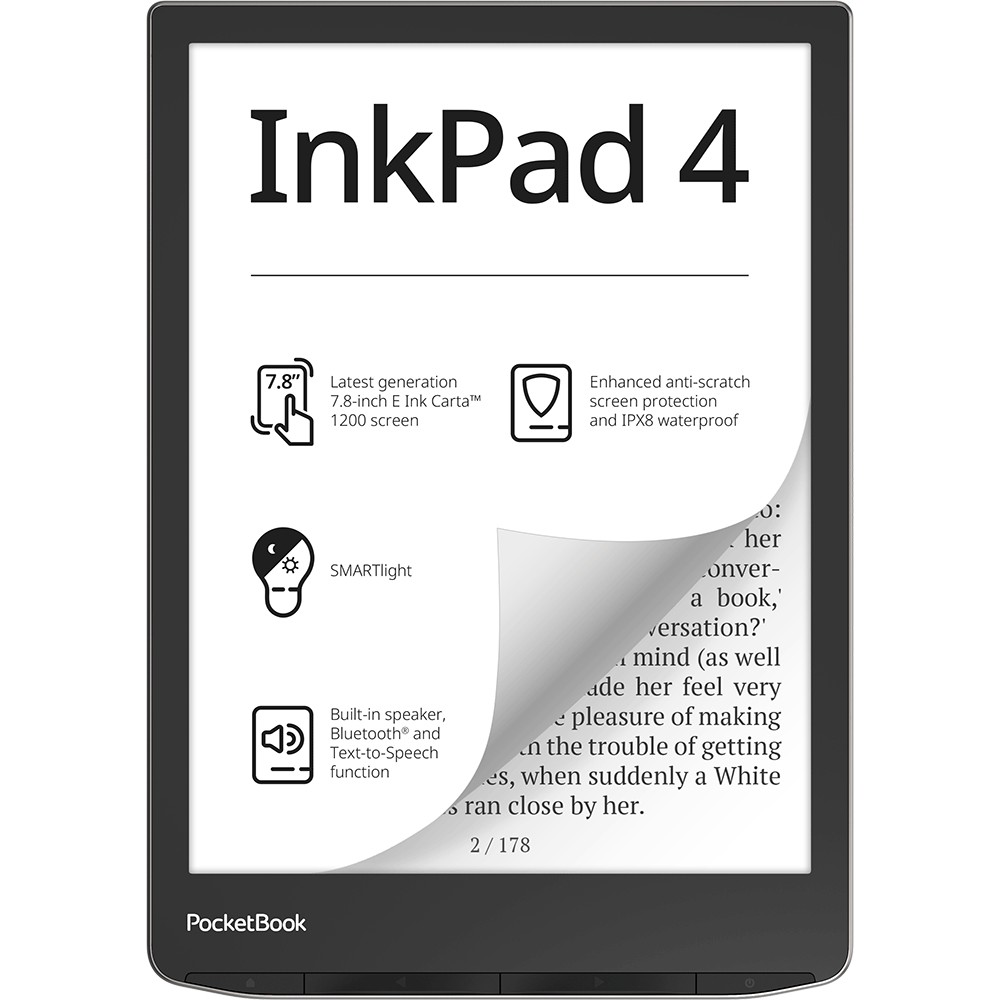 E-reader PocketBOOK InkPad 4 Stardust Silver DACH-Version-3
