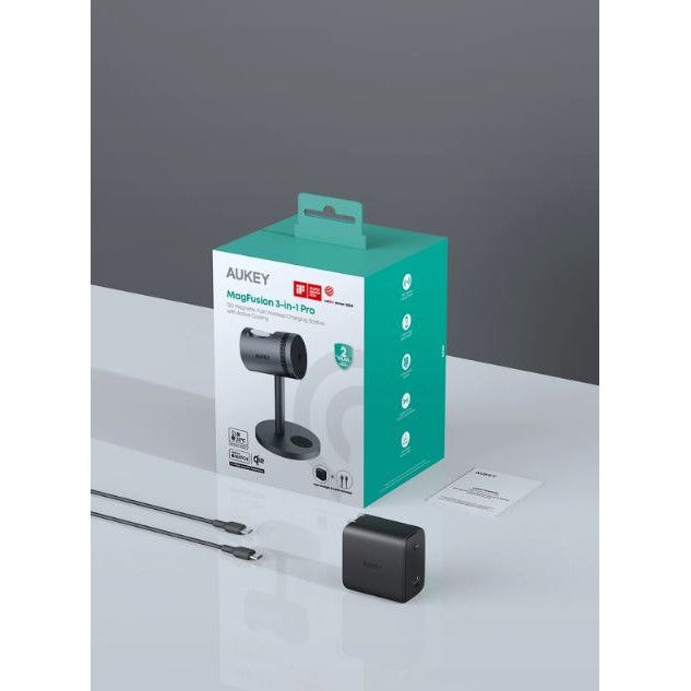 Stalak za bežično punjenje AUKEY MagFusion Pro 3-u-1 MagSafe-1