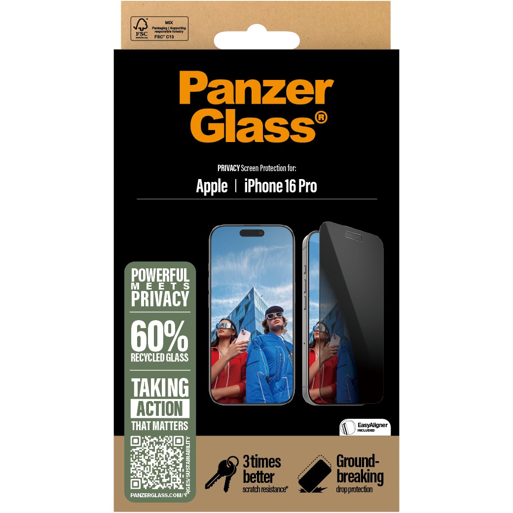 Zaštita ekrana PANZER GLASS Privacy iPhone 16 Pro UWF-2