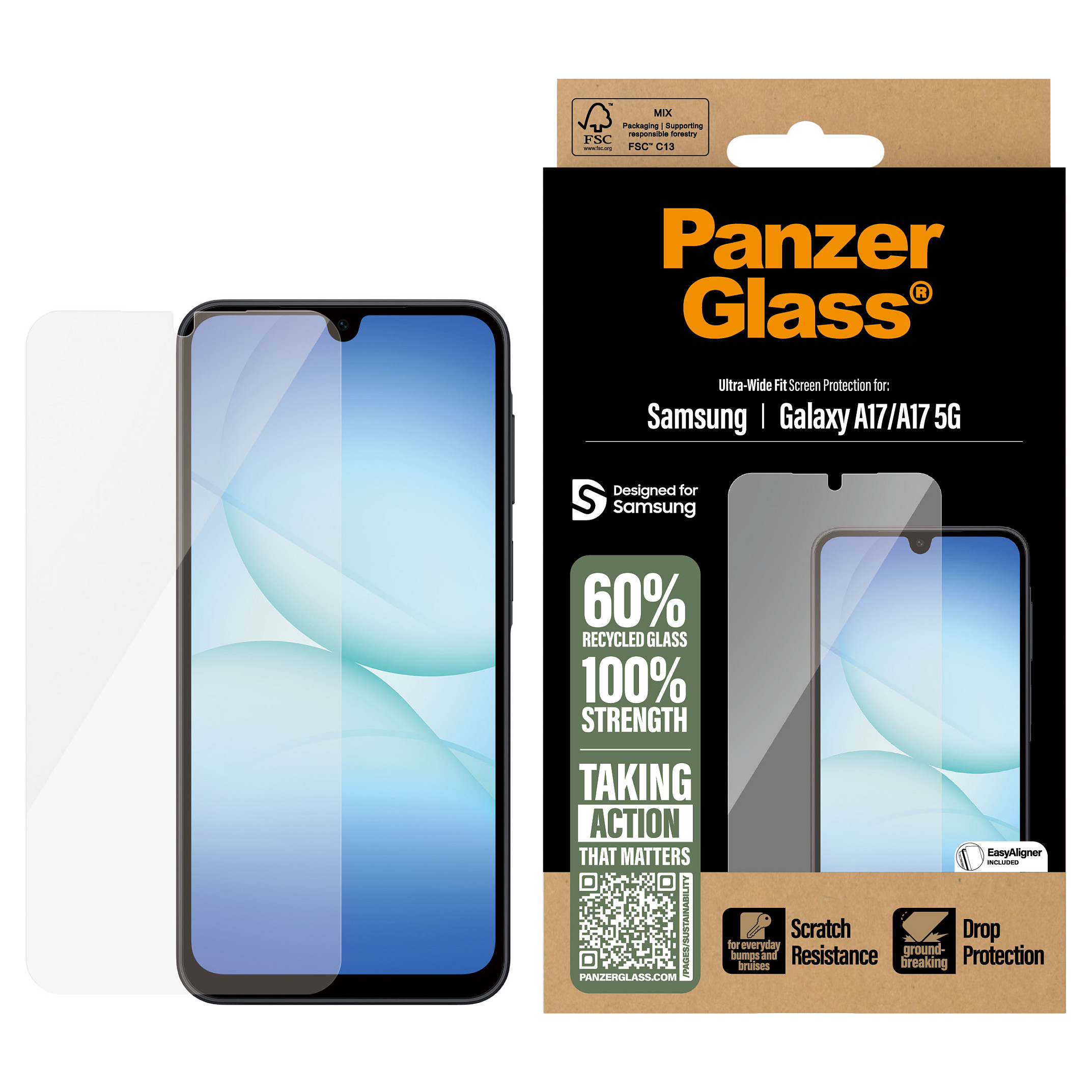 Zaštita ekrana PANZER GLASS Screen Protector Galaxy A17/A17 5G UWF-1