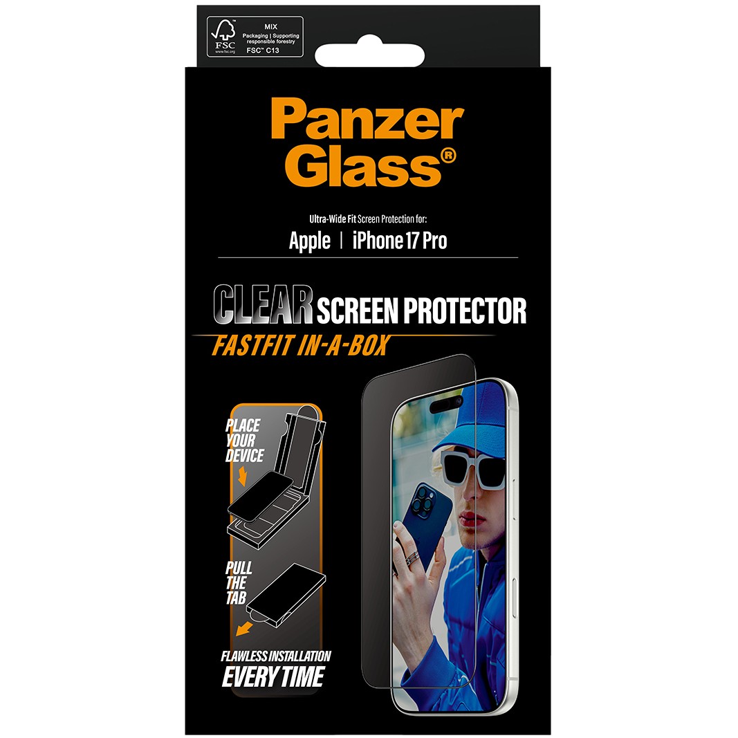 Zaštitno staklo PANZER GLASS iPhone 17 Pro UWF Fastfit crni okvir-2