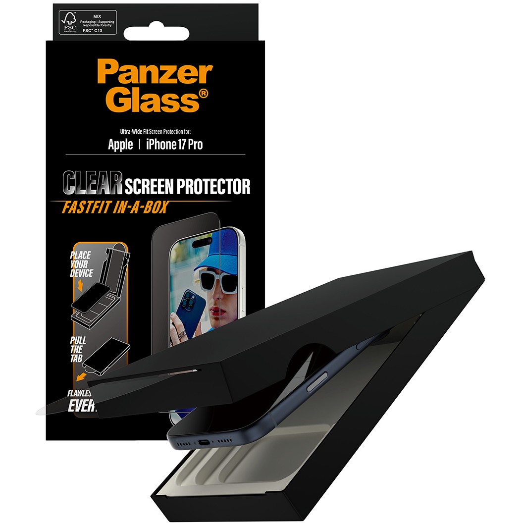 Zaštitno staklo PANZER GLASS iPhone 17 Pro UWF Fastfit crni okvir-4