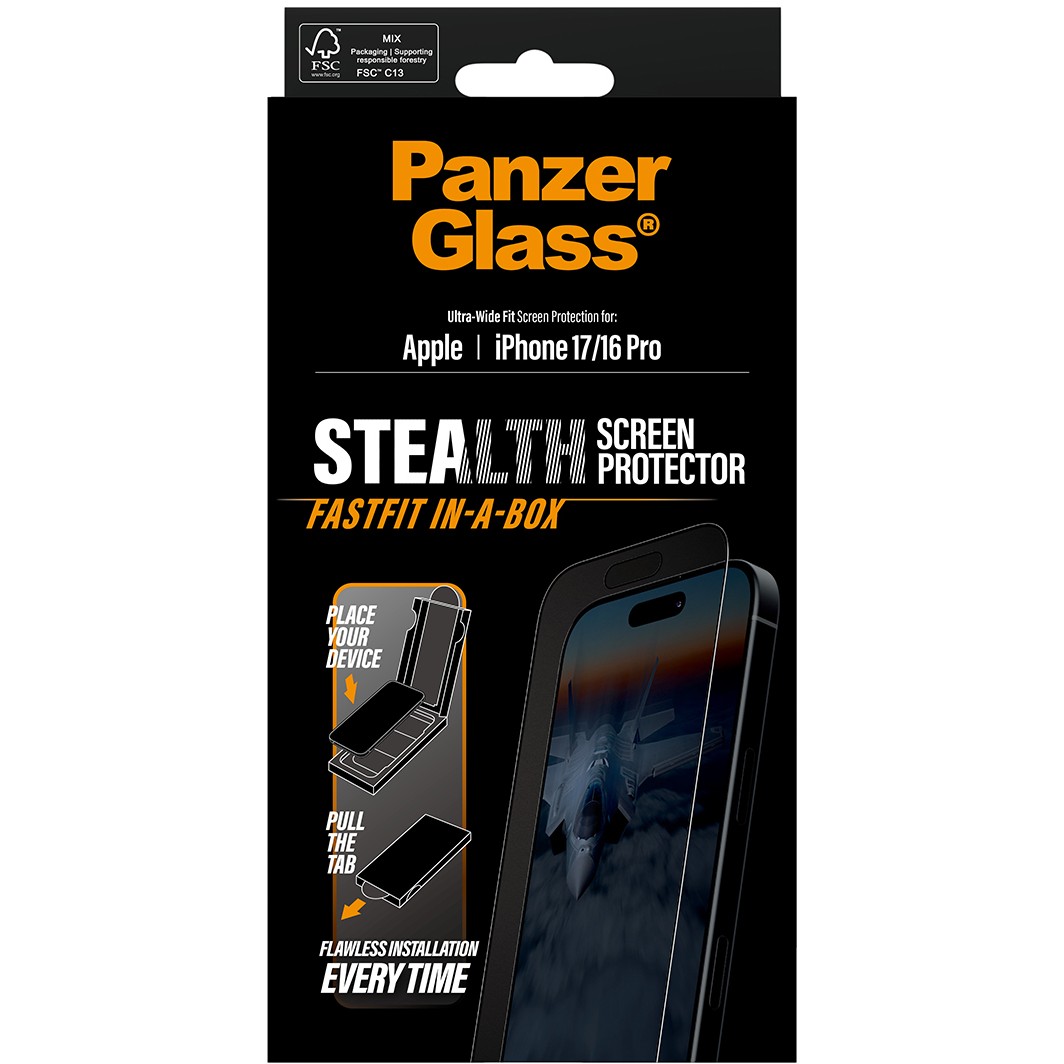 Zaštita ekrana PANZER GLASS Stealth Screen Protector w. Black Frame iPhone 17 | iPhone 16 Pro | Ultra-Wide Fit-2