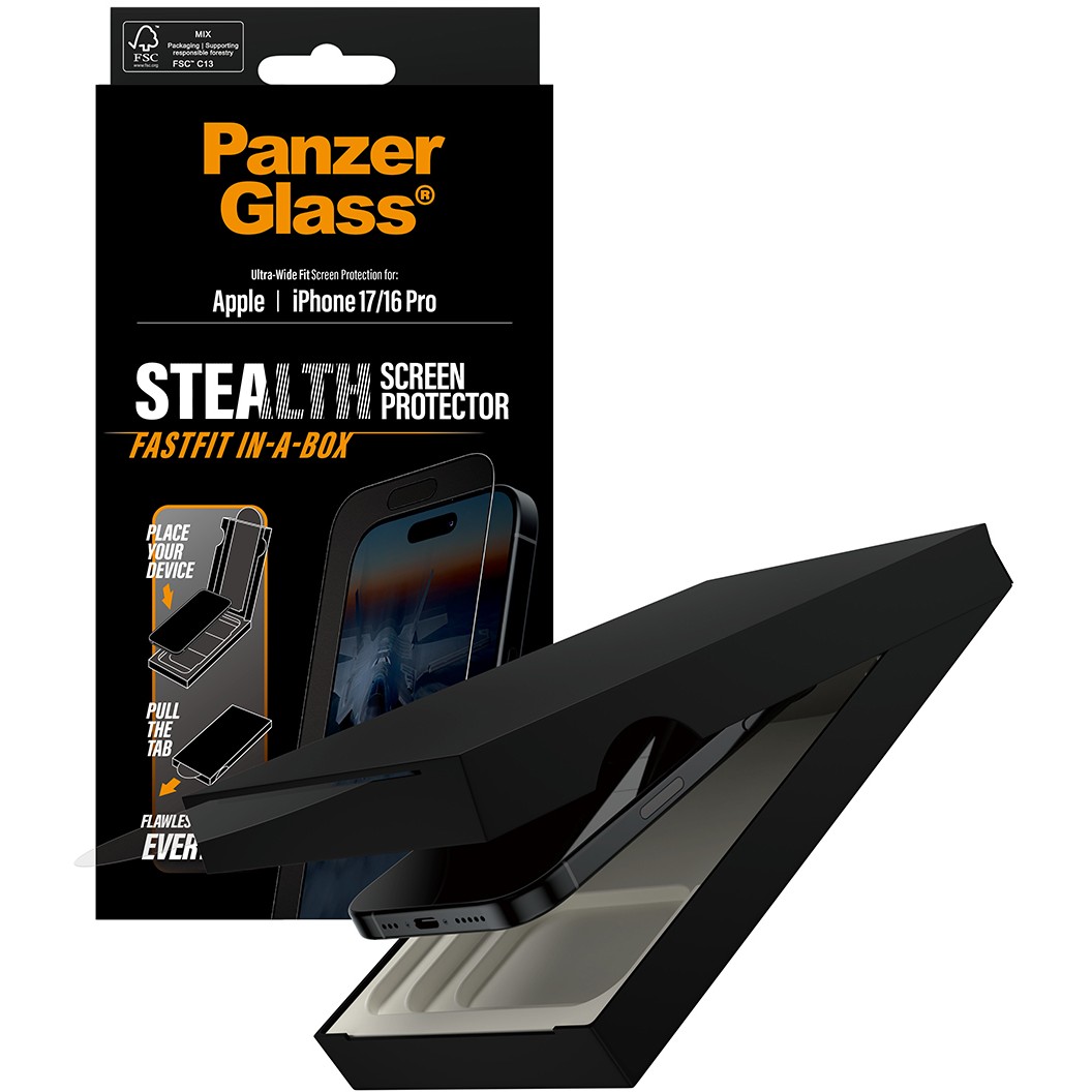 Zaštita ekrana PANZER GLASS Stealth Screen Protector w. Black Frame iPhone 17 | iPhone 16 Pro | Ultra-Wide Fit-4