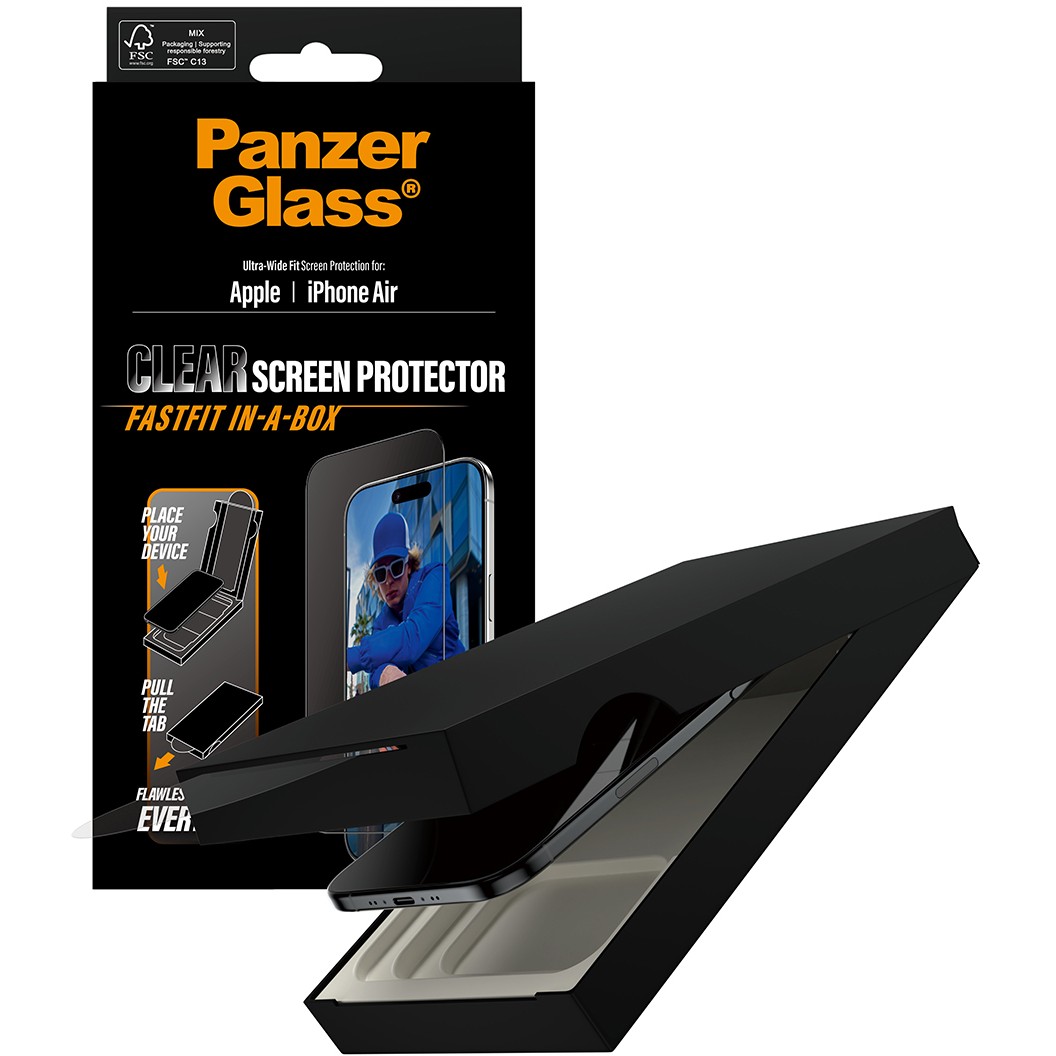 Zaštitno staklo PANZER GLASS iPhone Air UWF Fastfit crni okvir-4