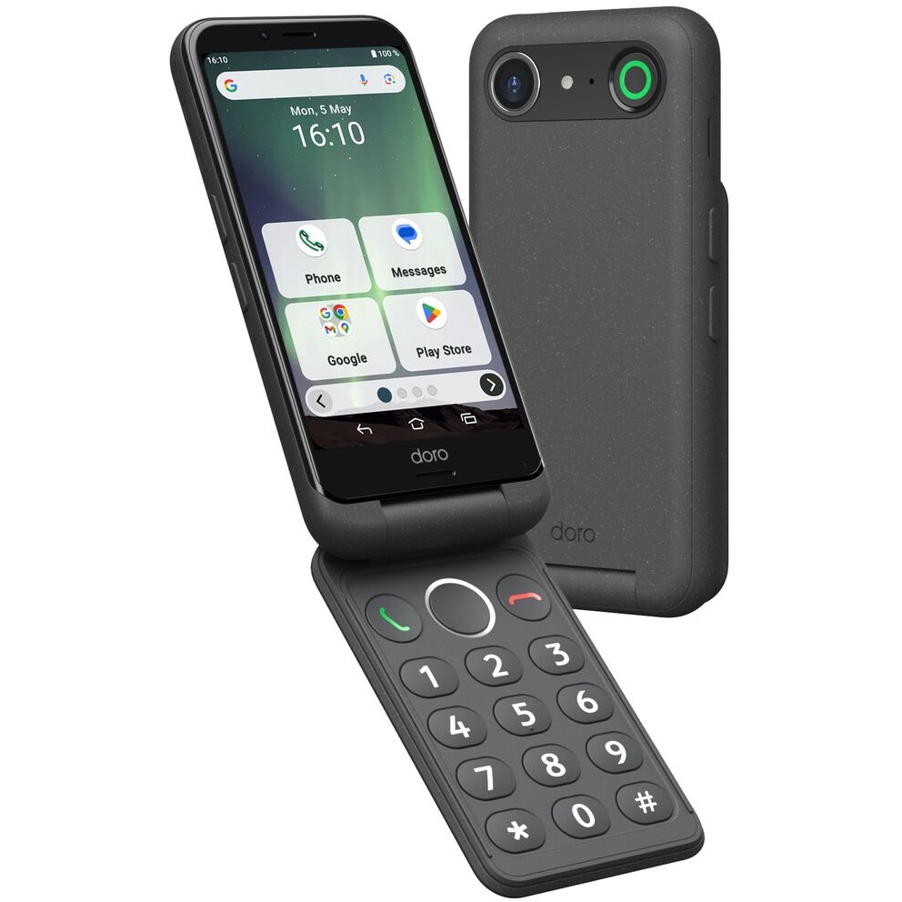 Pametni telefon DORO Aurora A20 / graphit + bežični punjenje Station-0