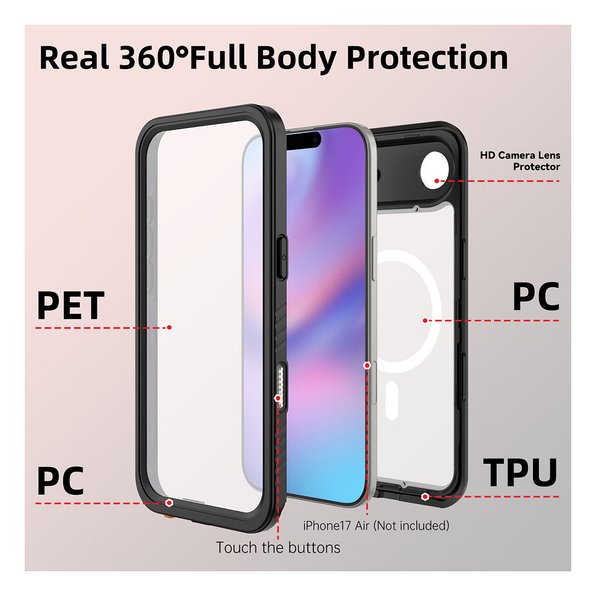 Futrola 4SMARTS Stark za Apple iPhone Air, vodootporna-5
