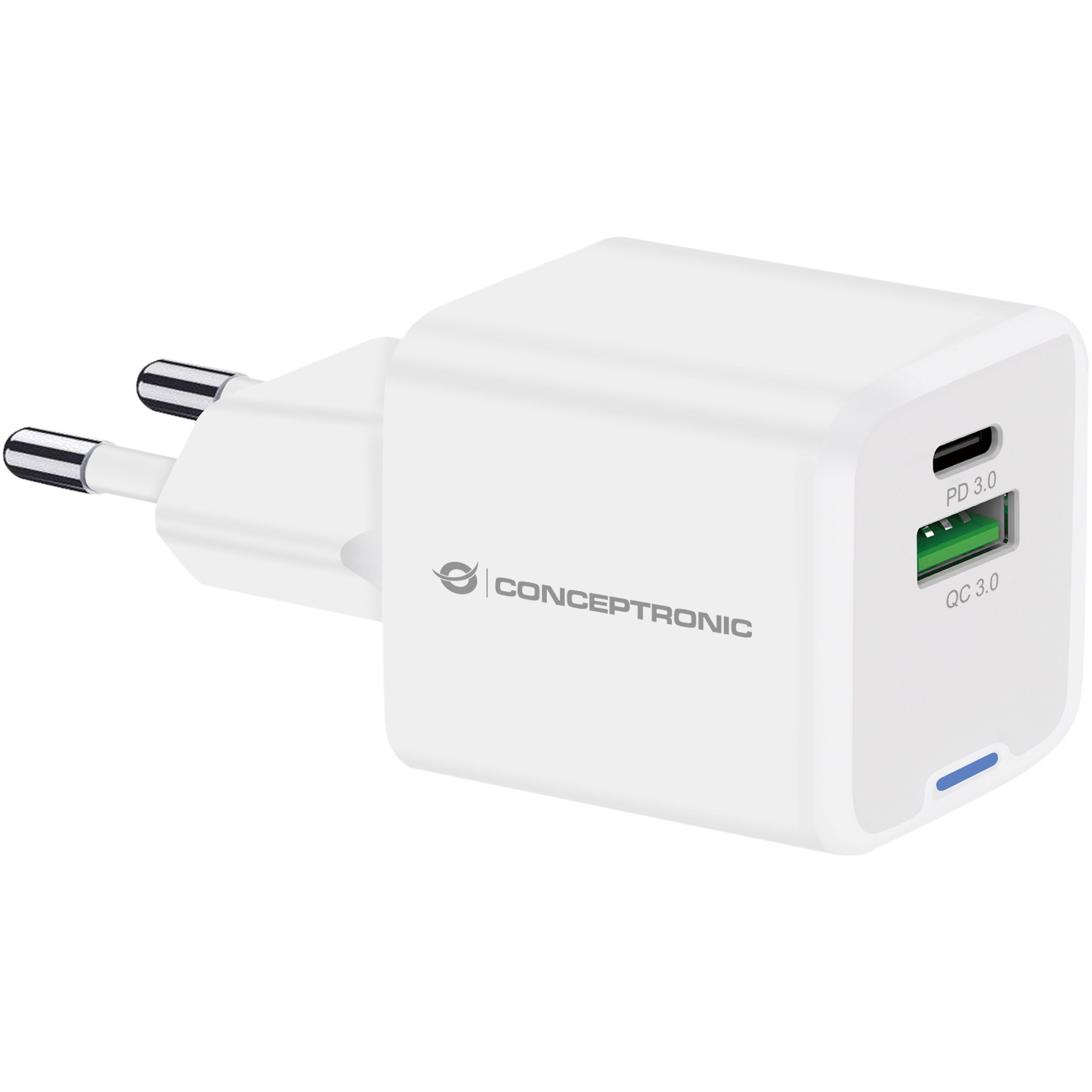Punjač CONCEPTRONIC Ladegerät 2Port GaN USB-C/-A 20WPD3.0/PPS