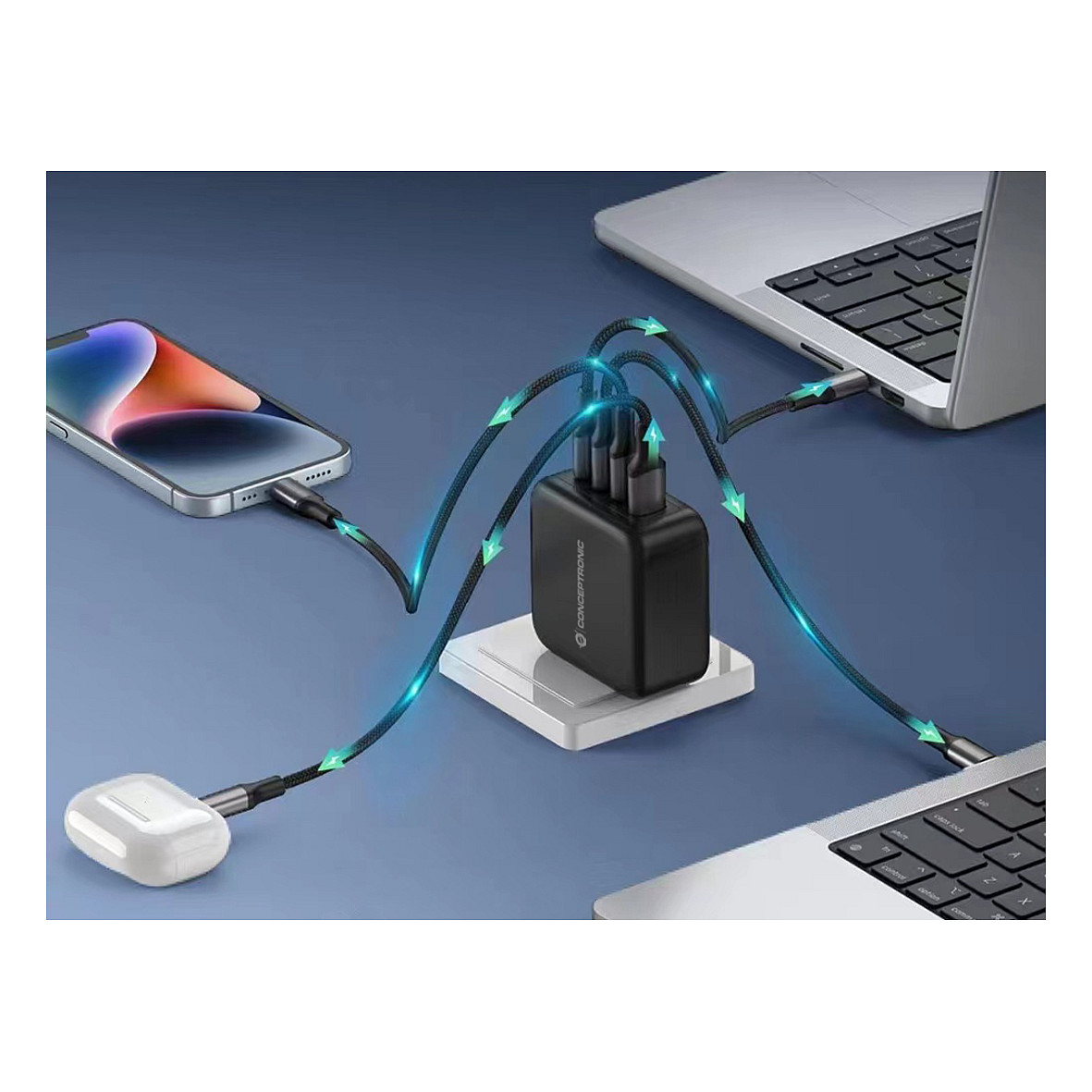 Punjač CONCEPTRONIC Ladegerät 4Port GaN (3xusb-c, 1xa, 100w, pd 3.0, pps)-3