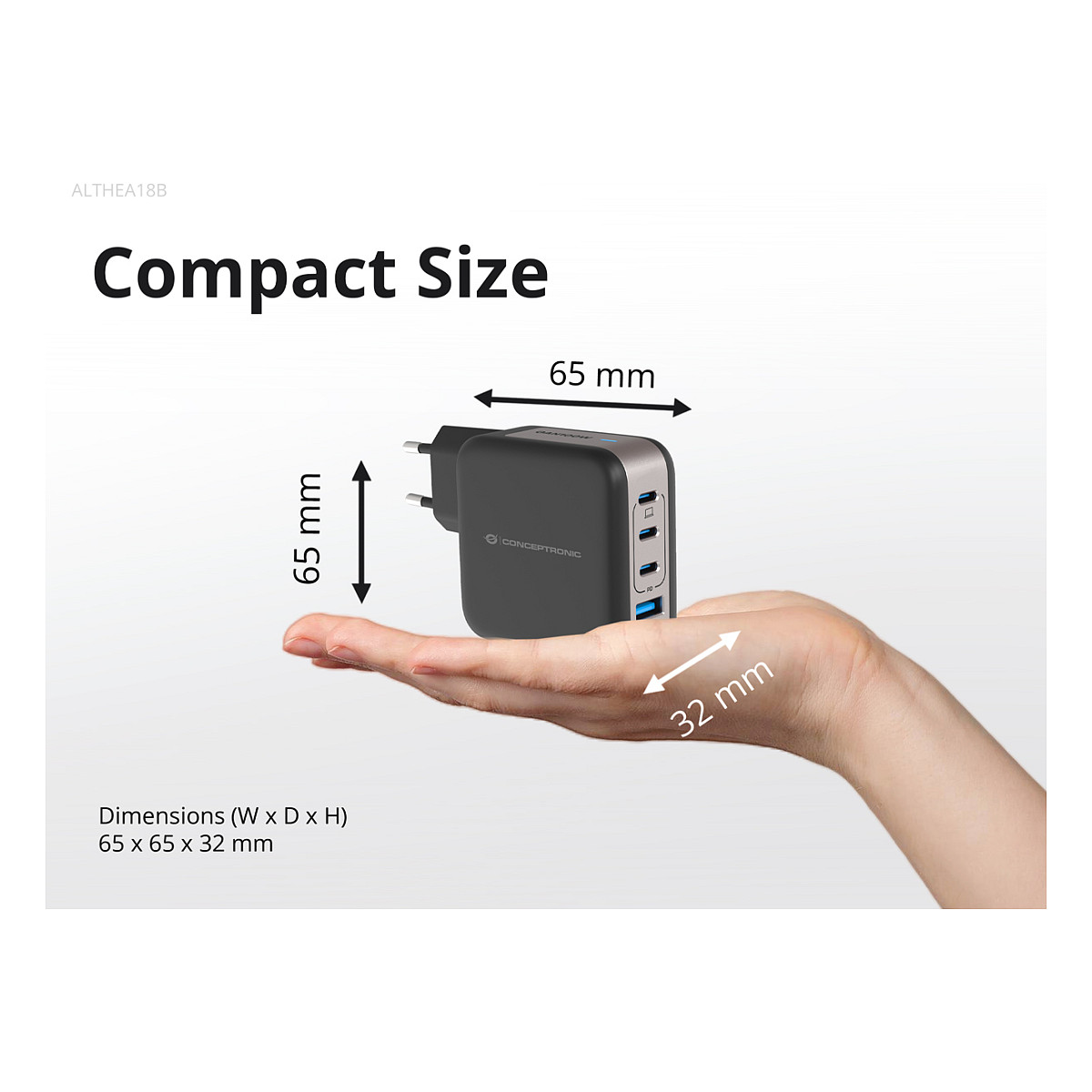 Punjač CONCEPTRONIC Ladegerät 4Port GaN (3xusb-c, 1xa, 100w, pd 3.0, pps)-13
