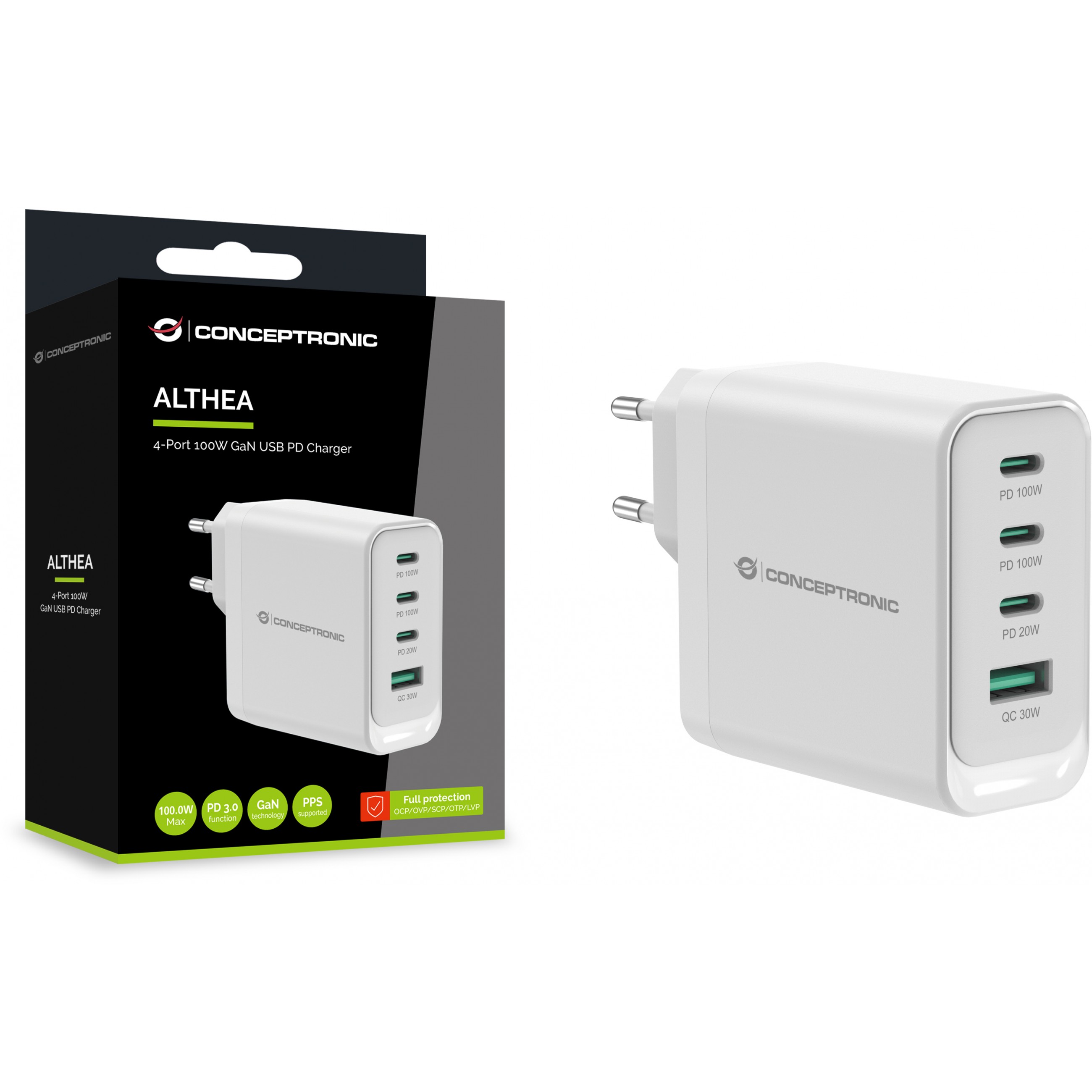 Punjač CONCEPTRONIC Ladegerät (4Port, 3xUSB-C, 1xA100WPD3.0, PPS)-3