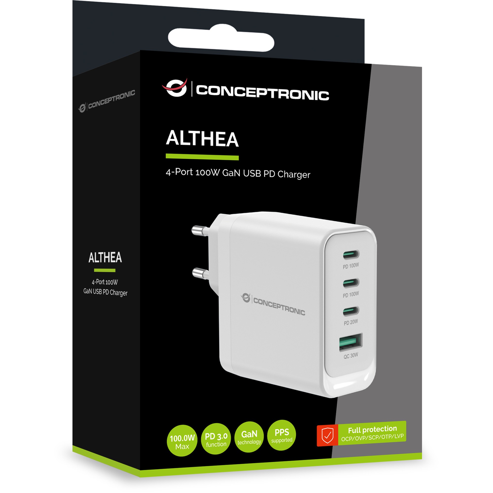 Punjač CONCEPTRONIC Ladegerät (4Port, 3xUSB-C, 1xA100WPD3.0, PPS)-4