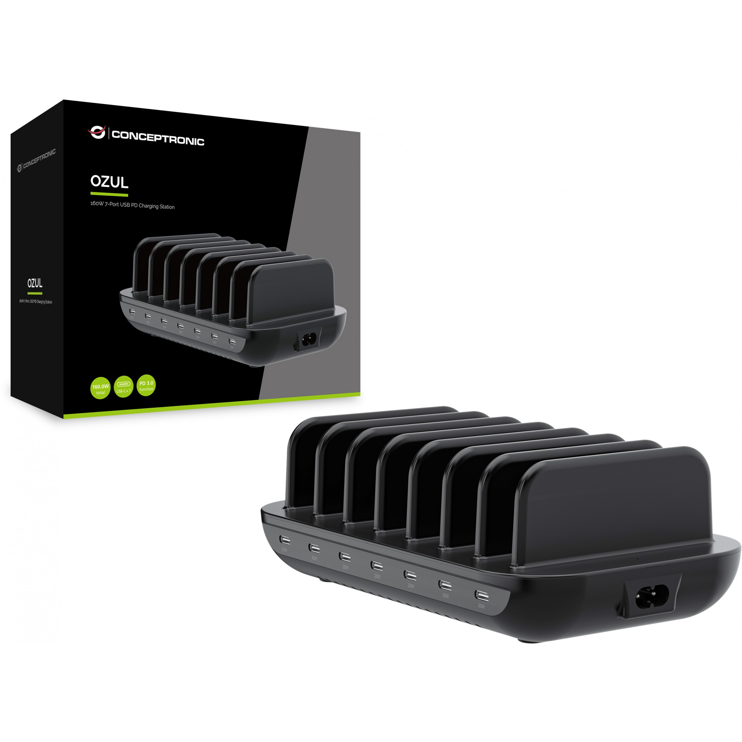 Punjač CONCEPTRONIC Ladegerät 7Port 7xUSB-C Multi 160WPD3.0-1