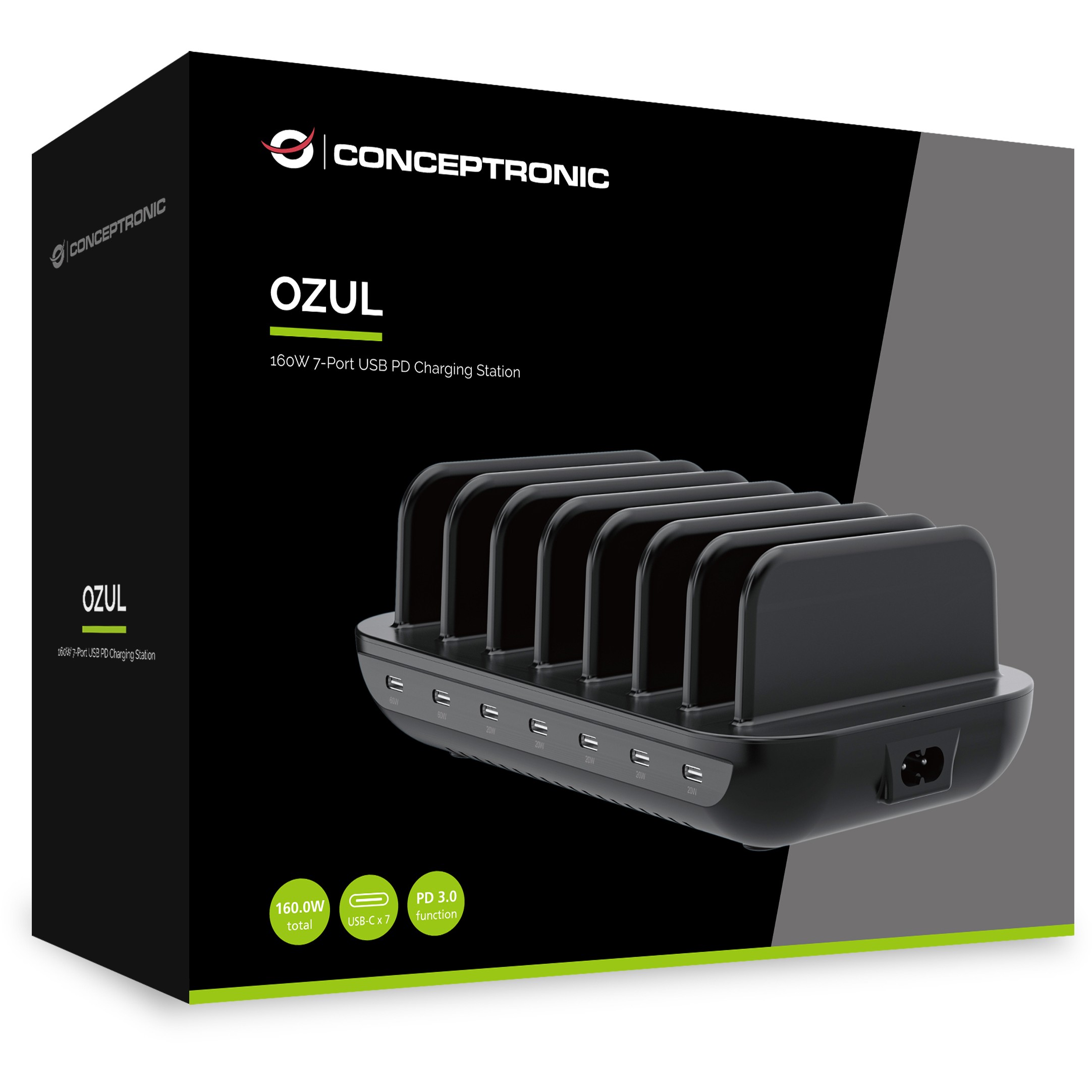Punjač CONCEPTRONIC Ladegerät 7Port 7xUSB-C Multi 160WPD3.0-2