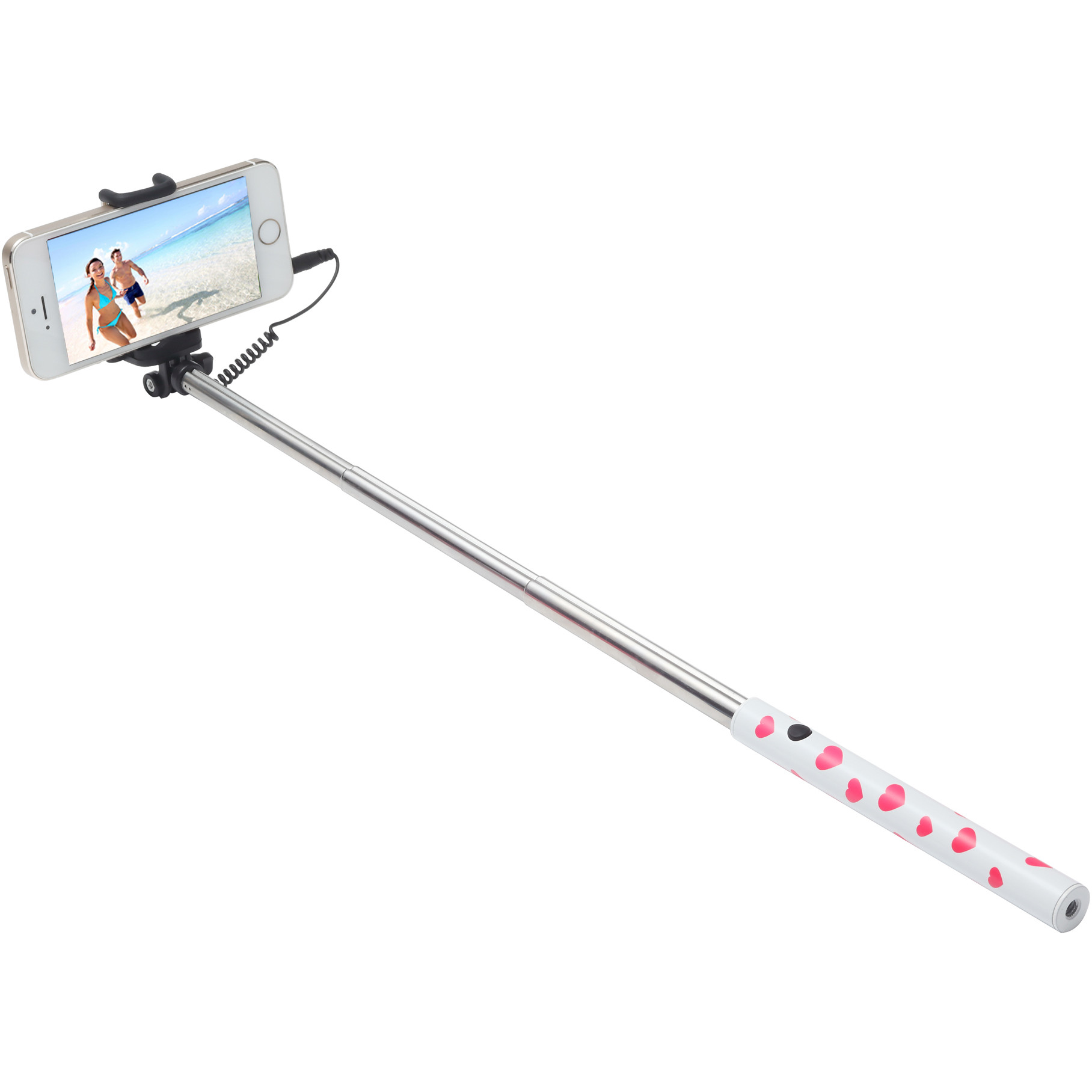 Selfie Stick ULTRON Hot Shot white pink heart-0