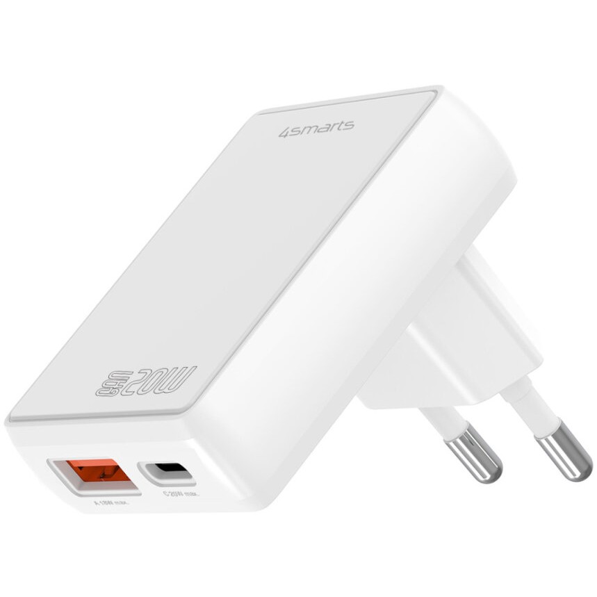 Punjač 4SMARTS Netzladegert FlatPlug Duos 20W GaN 1C+1A-0