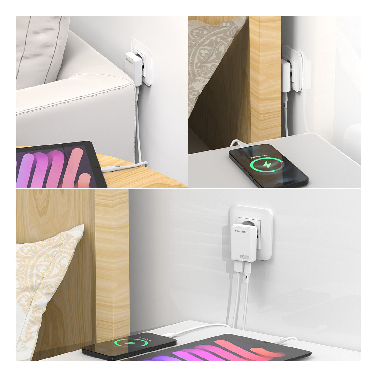 Punjač 4SMARTS Netzladegert FlatPlug Duos 20W GaN 1C+1A-9