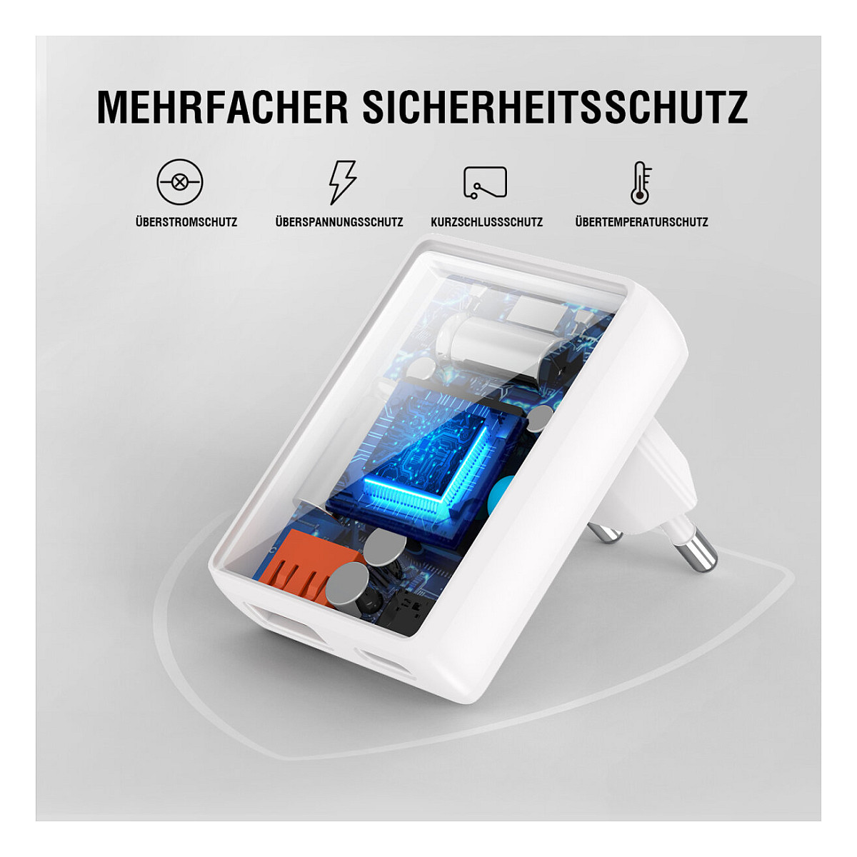 Punjač 4SMARTS Netzladegert FlatPlug Duos 20W GaN 1C+1A-11