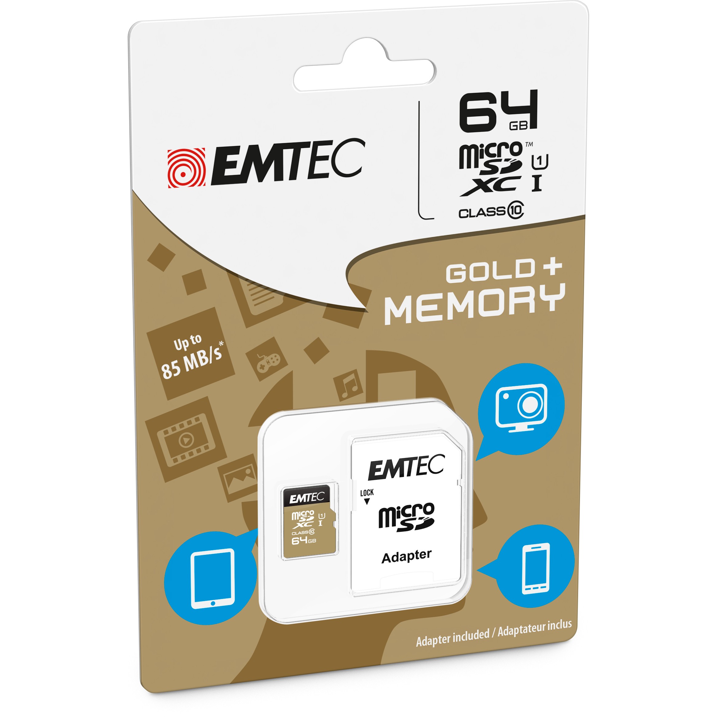 Memorijska kartica EMTEC CARD m64GB UHS-I U1 EliteGold + Adapter-1