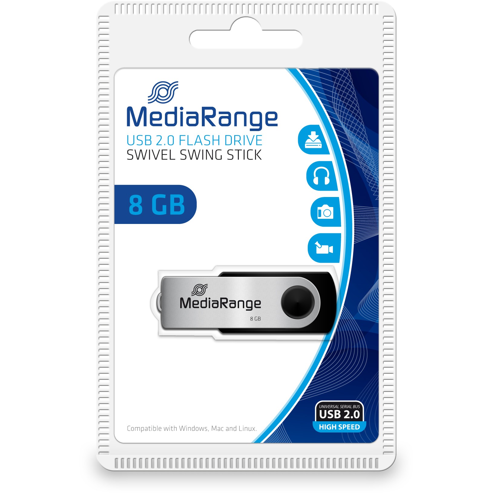 USB MEDIARANGE Stick MEDIA RANGE MR908 8 GB USB Type-A / Micro-USB 2.0-0