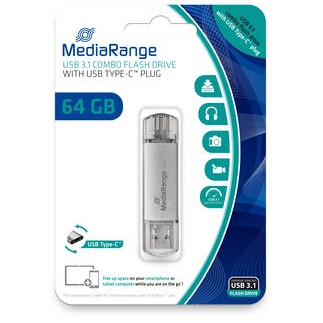 USB-Stick MEDIARANGE MEDIA RANGE STICK 64 GB USB 3.1 combo mit USB Type-C