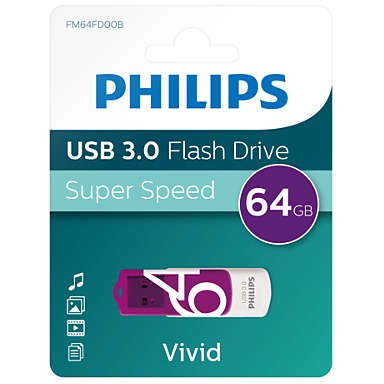 USB STICK PHILIPS 64GB Vivid Edition Magic Purple-1