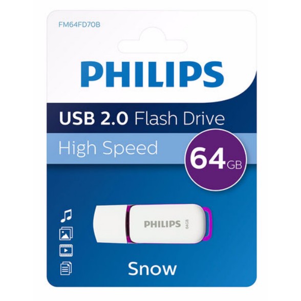 USB Stick PHILIPS 64GB Snow Edition Magic Purple-0