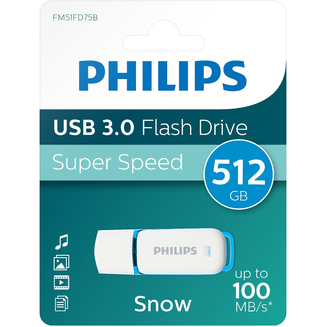 USB Stick PHILIPS STICK 512GB Snow Edition Spring Green-2
