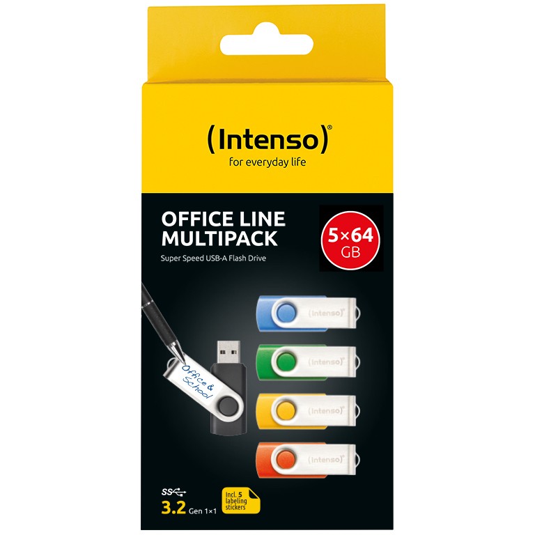 USB Stick INTENSO STICK Office Line 256GB 3.2 Multipack x5 bunt-2