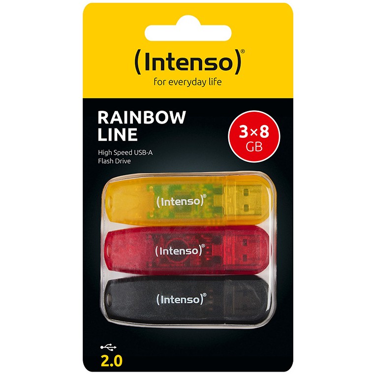 USB STICK INTENSO STICK RAINBOW LINE 8GB (USB 2.0, multipack x3)