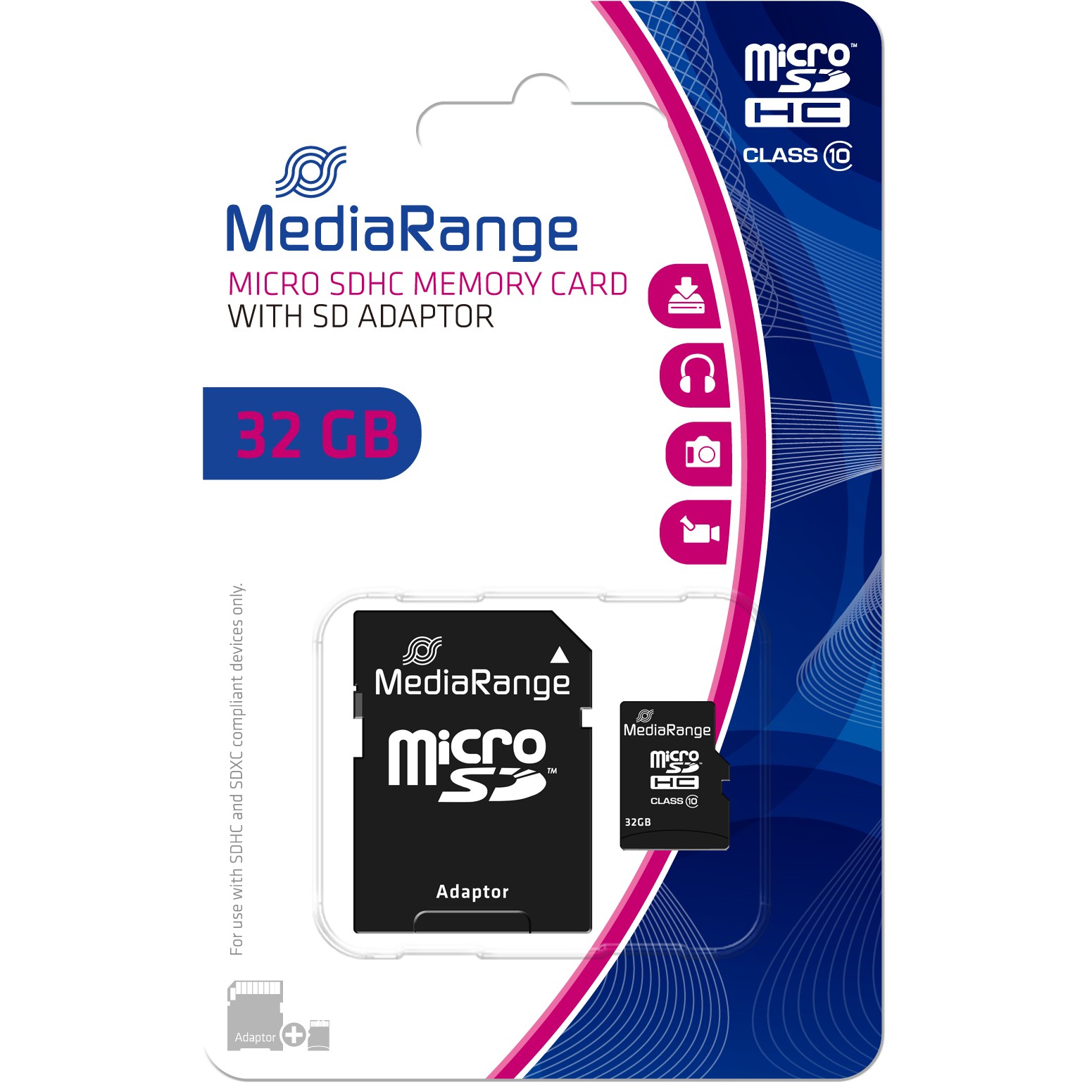 MicroSDHC MEDIARANGE CARD 32GB (klasa 10, 45 MB/s, 15 MB/s)-0