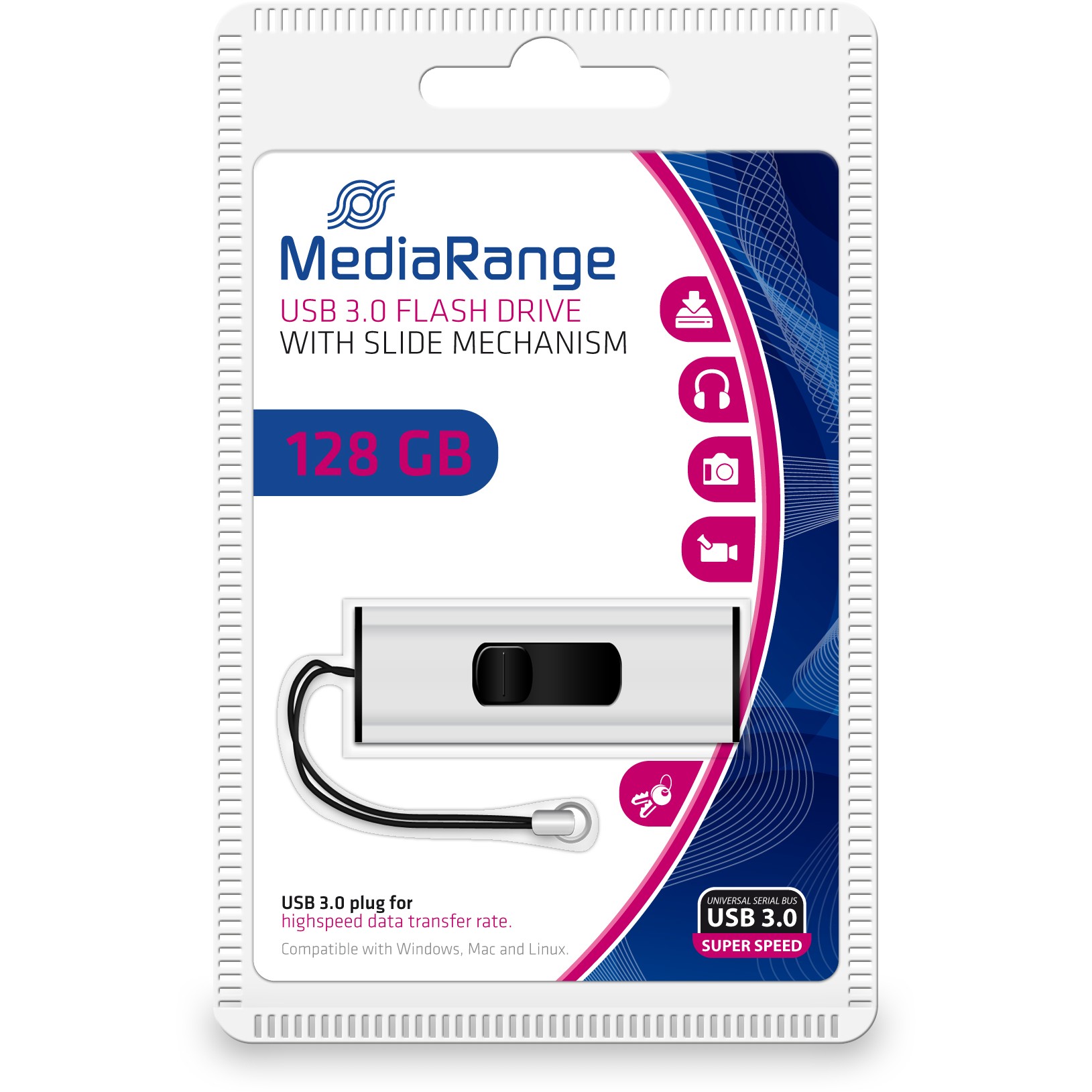 USB MEDIARANGE Stick MEDIA RANGE MR918 128GB USB 3.2 Type-A / Micro-USB - crna/srebrna-4