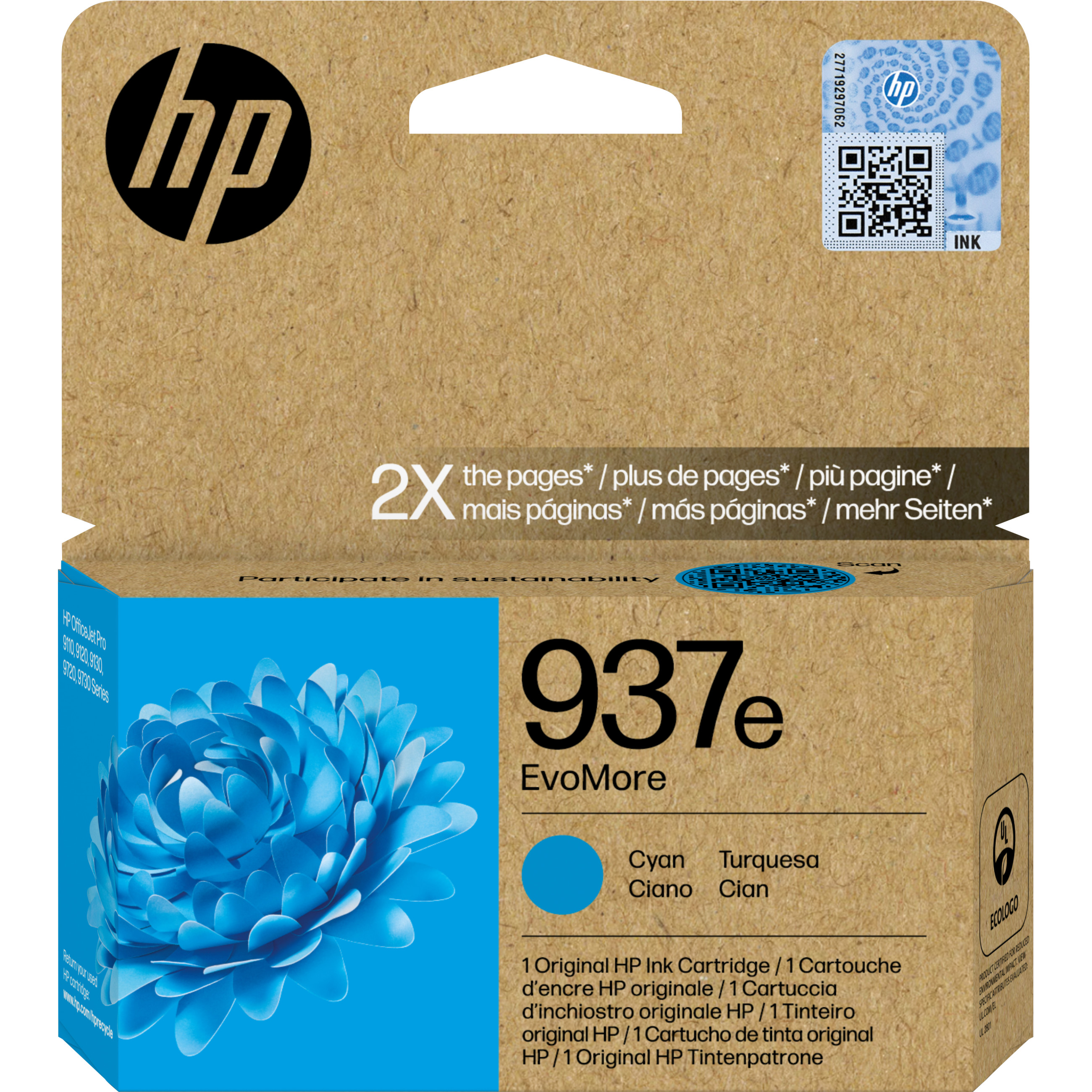 Toner HP 937e EvoMore Cyan Original Ink Cartridge