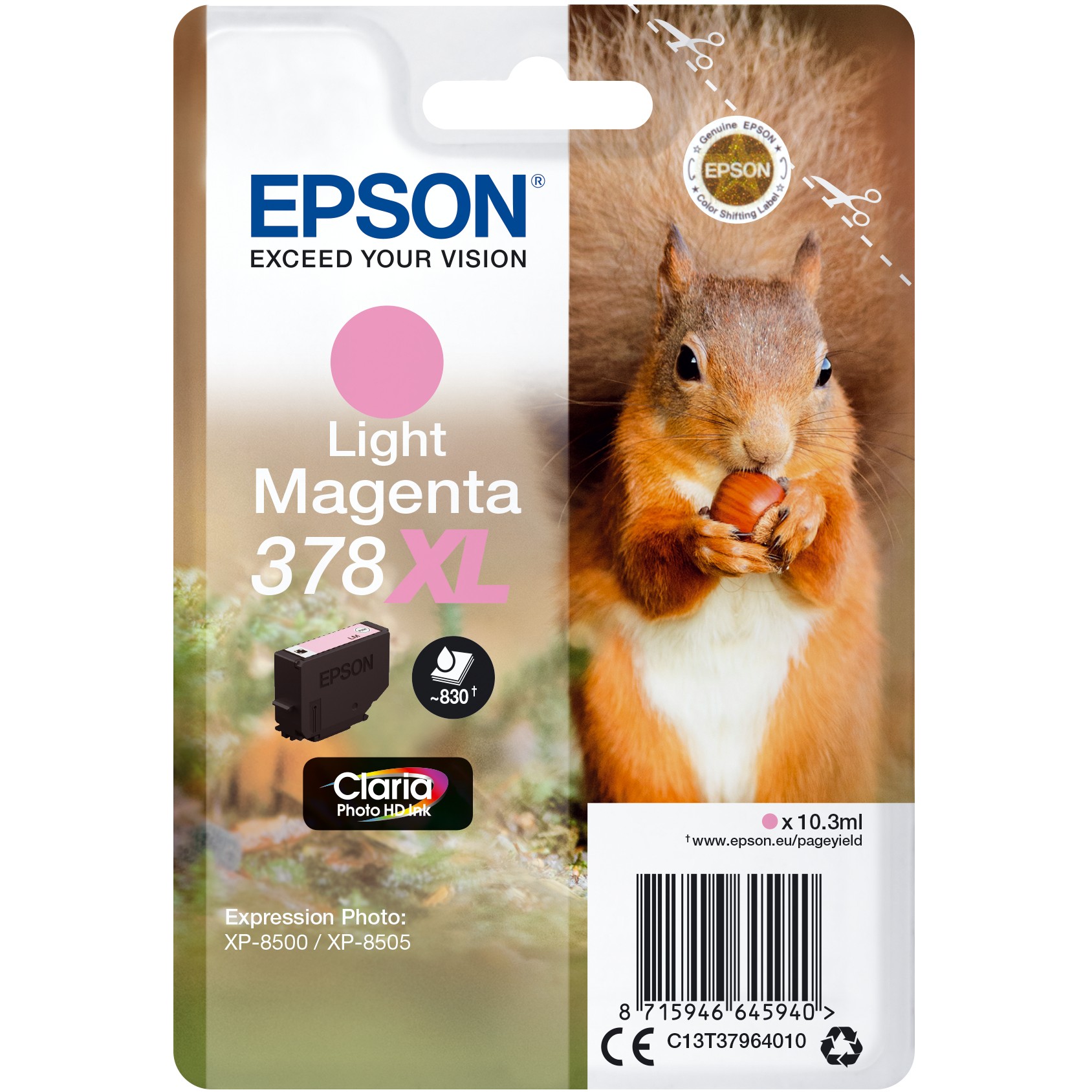 Tinta EPSON 378XL (svijetlo magenta, do 830 stranica, C13T37964010)