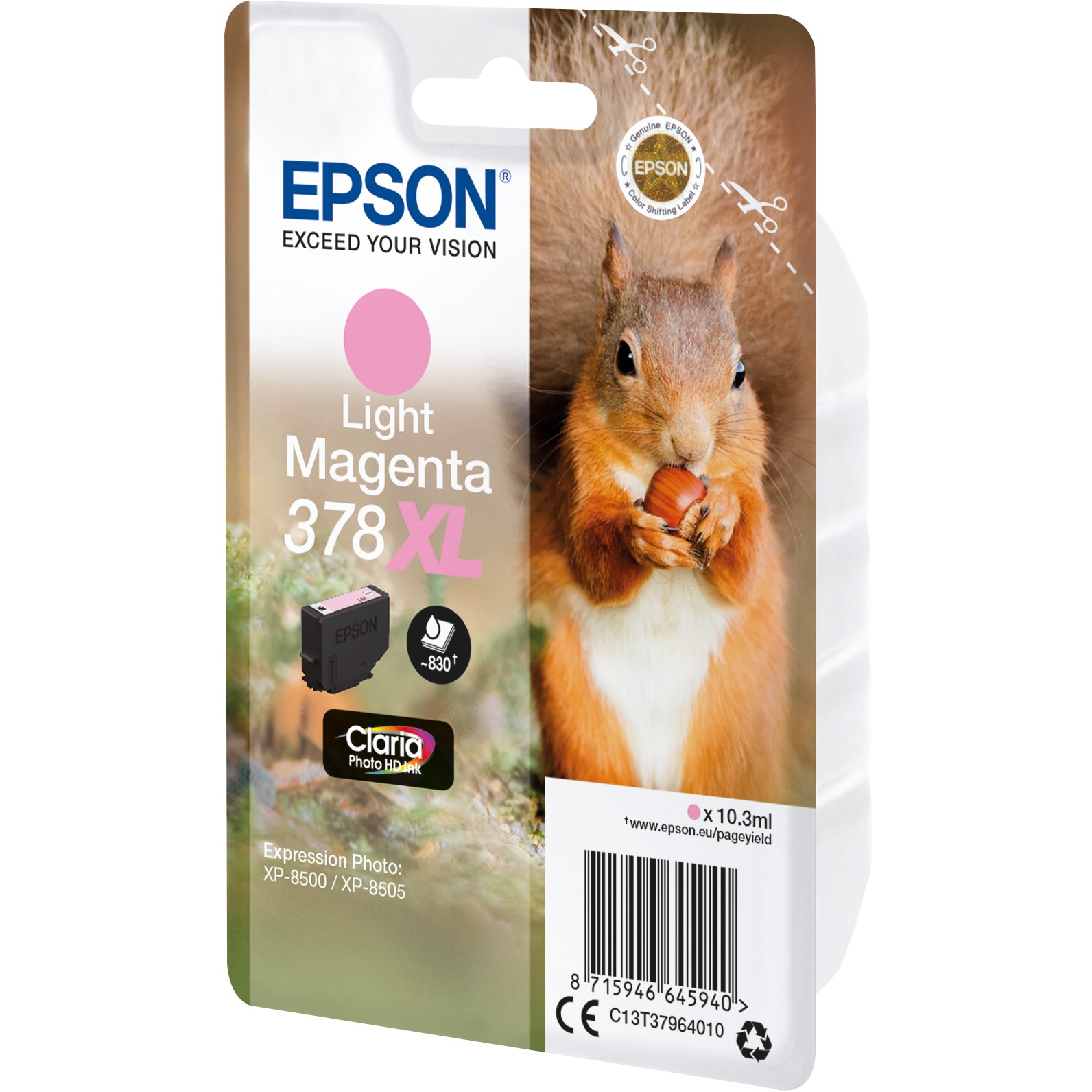 Tinta EPSON 378XL (svijetlo magenta, do 830 stranica, C13T37964010)-1