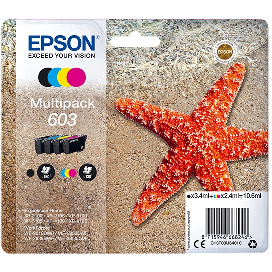 Toner EPSON 603 Multipack C13T03U640 crna boja, magenta boja, plava boja, žuta boja-0