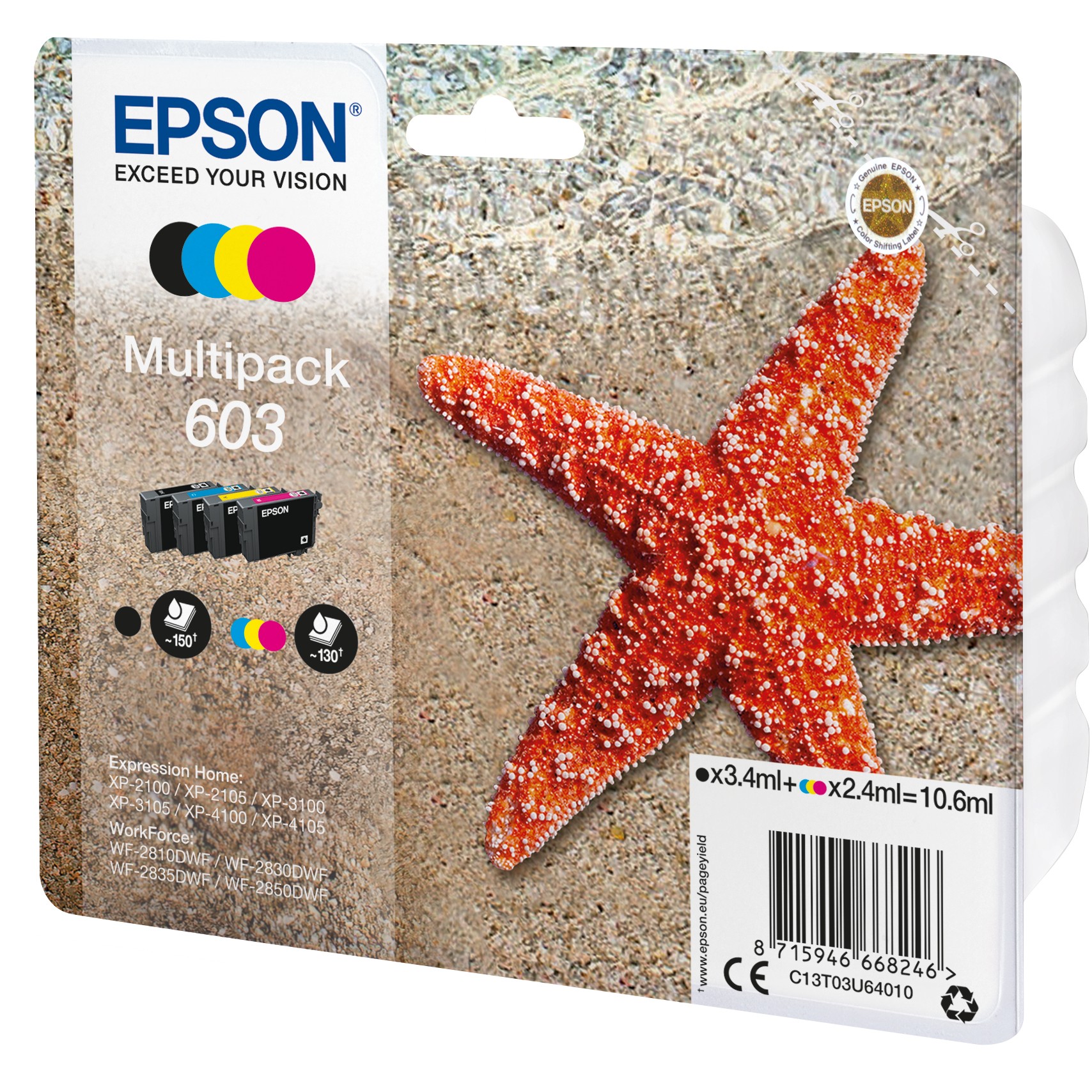 Toner EPSON 603 Multipack C13T03U640 crna boja, magenta boja, plava boja, žuta boja-1
